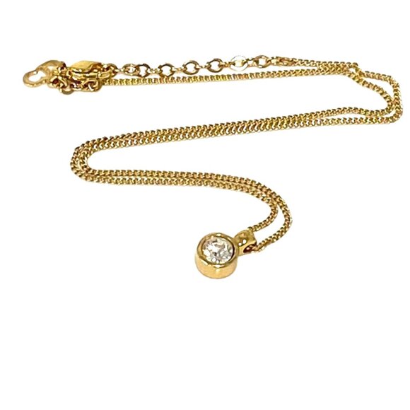 Christian Dior Circle Round White Crystal Pendant Necklace. 17" 5.3g. - Picture 7 of 13